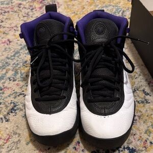Jordan Black and White Sneakers with Purple Accents